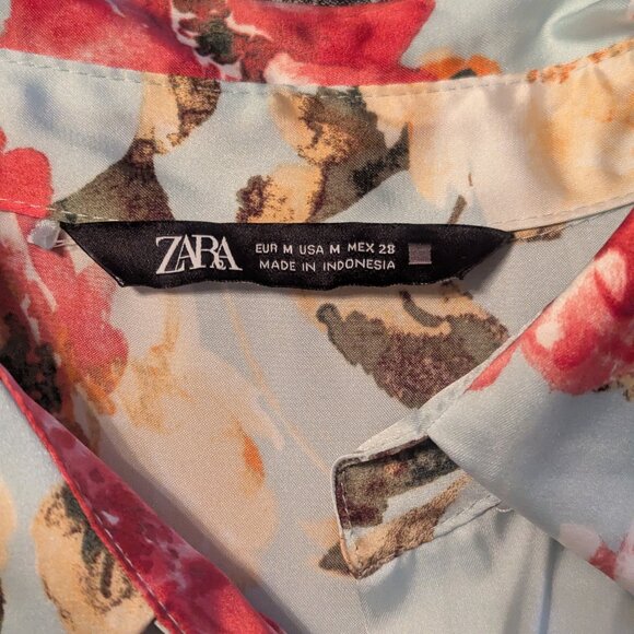 Zara, Satin Effect Floral Blouse - Picture 3 of 3